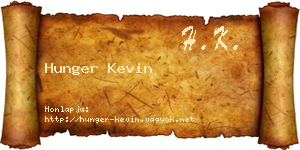 Hunger Kevin névjegykártya